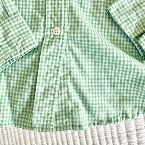 | tart collection • mint gingham print button down collared shirt • small | - Picture 6 of 12